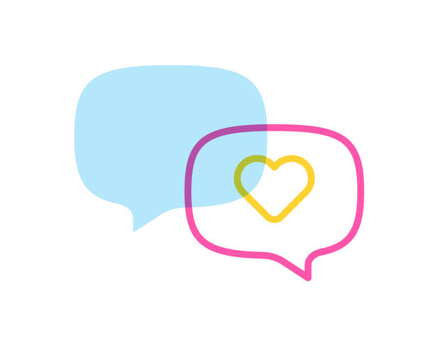 speech bubbles heart shape like button - 语音交护 幅插畫檔、美工圖案、卡通及圖標