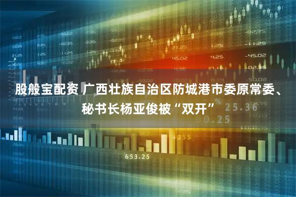 股般宝配资 广西壮族自治区防城港市委原常委、秘书长杨亚俊被“双开”