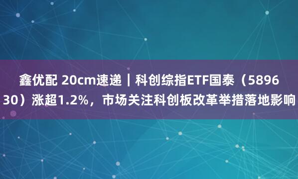 鑫优配 20cm速递｜科创综指ETF国泰（589630）涨超1.2%，市场关注科创板改革举措落地影响